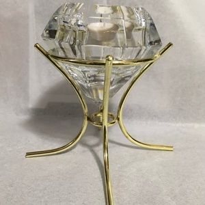 Partylite Crystal dimond shape votive candle holder